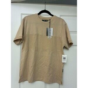 Reverse Threads Men's Short Sleeve Tee Small Tan‎ Colorblock Waffle Knit NWT